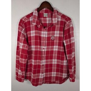 Ohio State Buckeyes Shirt Womens Medium Red NCAA Football UG Apparel Flannel